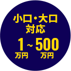 小口・大口対応、1万円 ～500万円